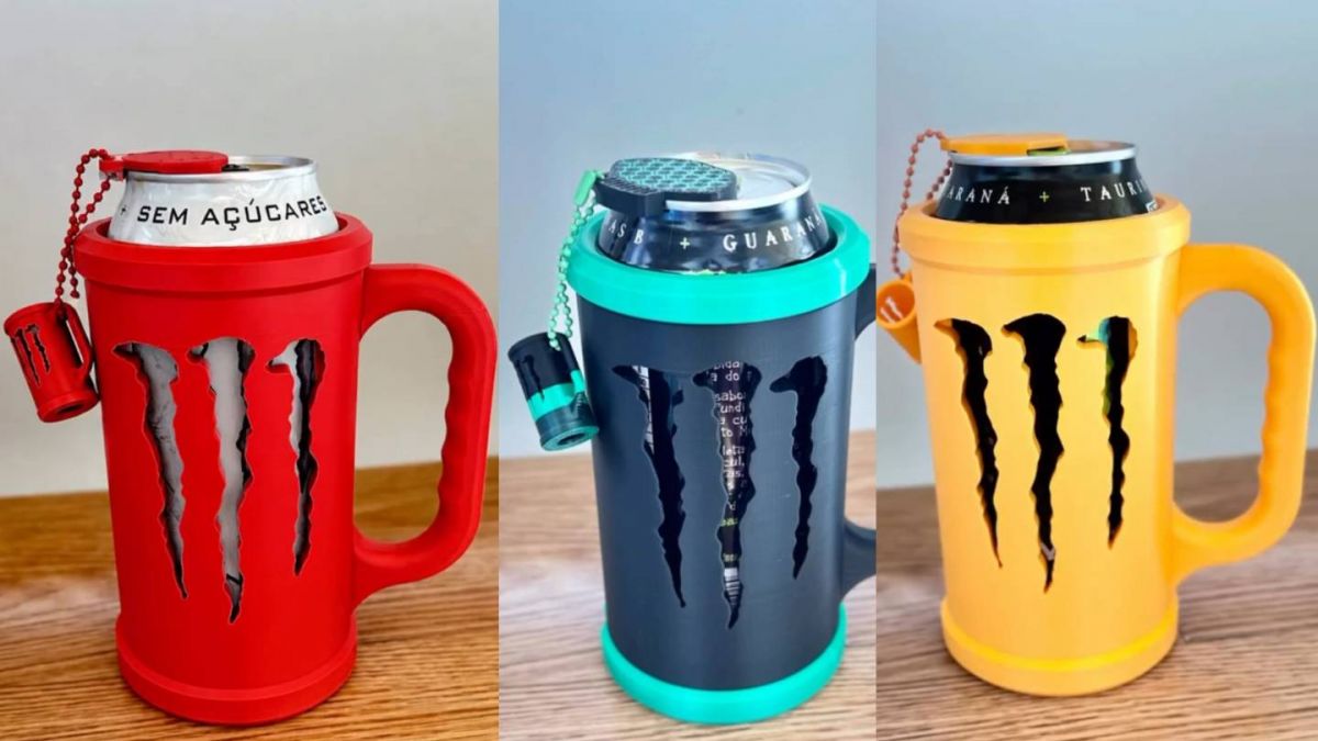 Porta Lata Monster em Impressão 3D com Alça